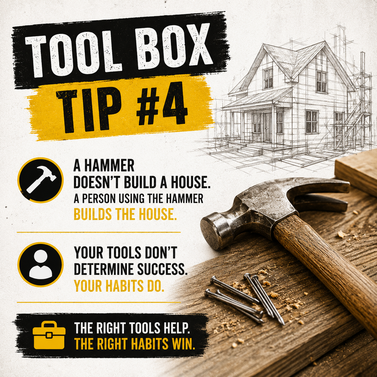 Tool Box Tip #4 — Your tools don't determine success. Your habits do.